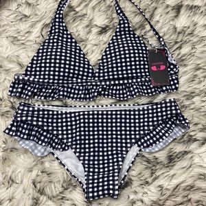 shekini plaid bikini- never worn! (xs)